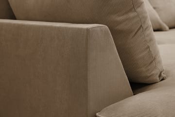 Rossita Lyx 5-seters høyrevendt U-formet ekstra dyp sofa med divan og sjeselong i manchester - Lysebrun - Møbler - Sofaer - U-sofa