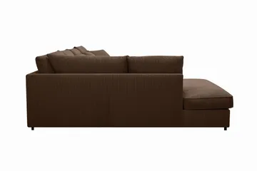 Rossita Lyx 5-seters høyrevendt U-formet ekstra dyp sofa med divan og sjeselong i manchester - Mørkebrun - Møbler - Sofaer - U-sofa