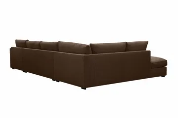 Rossita Lyx 5-seters høyrevendt U-formet ekstra dyp sofa med divan og sjeselong i manchester - Mørkebrun - Møbler - Sofaer - U-sofa