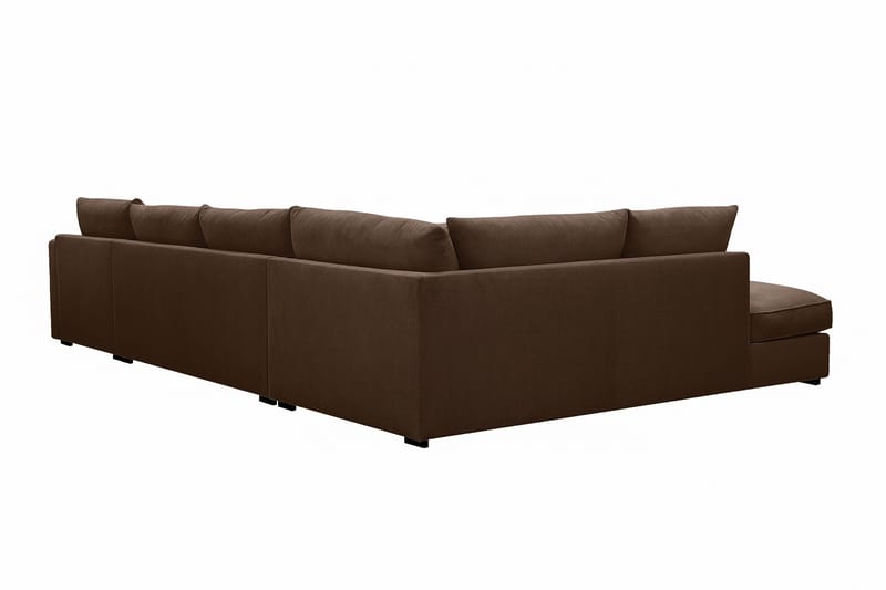 Rossita Lyx 5-seters høyrevendt U-formet ekstra dyp sofa med divan og sjeselong i manchester - Mørkebrun - Møbler - Sofaer - U-sofa