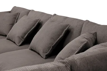 Rossita Lyx 5-seters høyrevendt U-formet ekstra dyp sofa med divan og sjeselong i manchester - Mørkegrå - Møbler - Sofaer - U-sofa