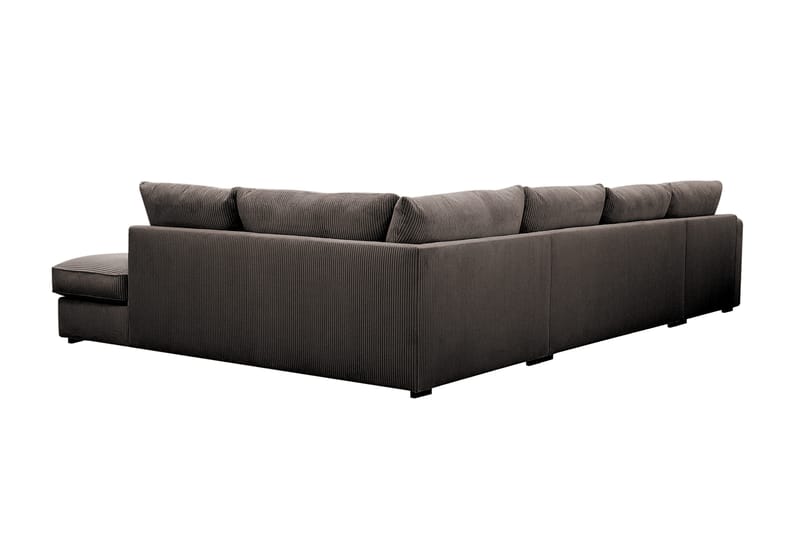 Rossita Lyx 5-seters høyrevendt U-formet ekstra dyp sofa med divan og sjeselong i manchester - Mørkegrå - Møbler - Sofaer - U-sofa