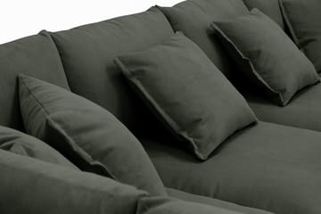 Rossita Lyx 5-seters høyrevendt U-formet ekstra dyp sofa med divan og sjeselong i manchester - Mørkegrønn - Møbler - Sofaer - U-sofa