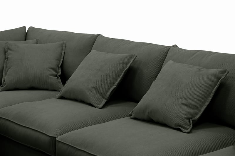 Rossita Lyx 5-seters høyrevendt U-formet ekstra dyp sofa med divan og sjeselong i manchester - Mørkegrønn - Møbler - Sofaer - U-sofa