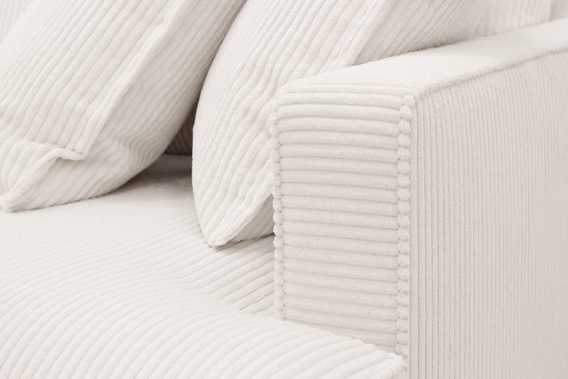 Rossita Lyx 5-seters høyrevendt U-formet ekstra dyp sofa med divan og sjeselong i manchester - Naturhvit - Møbler - Sofaer - U-sofa