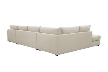 Rossita Lyx 5-seters høyrevendt U-formet ekstra dyp sofa med divan og sjeselong i stoff - Beige - Møbler - Sofaer - U-sofa
