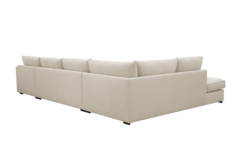 Rossita Lyx 5-seters høyrevendt U-formet ekstra dyp sofa med divan og sjeselong i stoff - Beige - Møbler - Sofaer - U-sofa