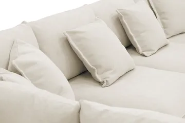 Rossita Lyx 5-seters høyrevendt U-formet ekstra dyp sofa med divan og sjeselong i stoff - Beige - Møbler - Sofaer - U-sofa