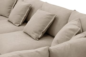 Rossita Lyx 5-seters høyrevendt U-formet ekstra dyp sofa med divan og sjeselong i stoff - Brun - Møbler - Sofaer - U-sofa