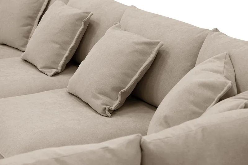 Rossita Lyx 5-seters høyrevendt U-formet ekstra dyp sofa med divan og sjeselong i stoff - Brun - Møbler - Sofaer - U-sofa