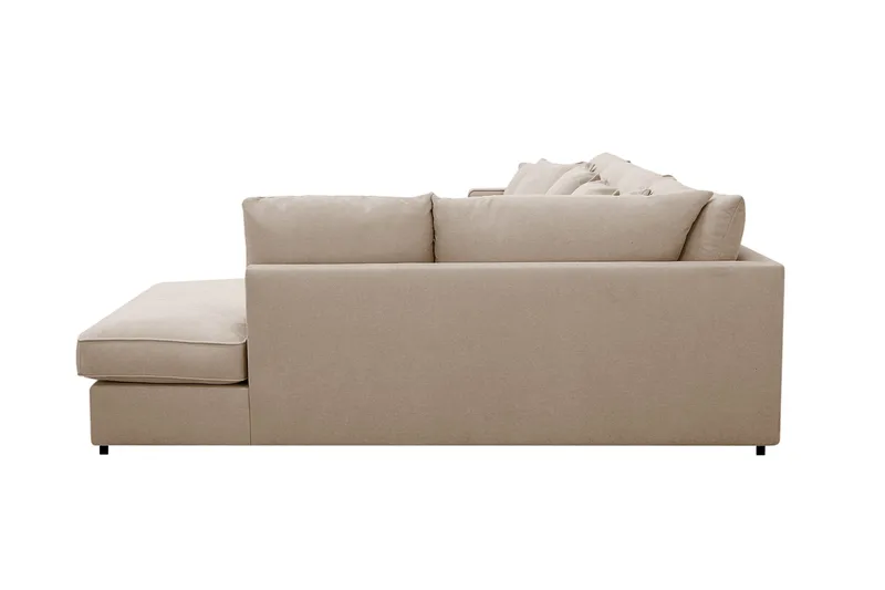 Rossita Lyx 5-seters høyrevendt U-formet ekstra dyp sofa med divan og sjeselong i stoff - Lysebrun - Møbler - Sofaer - U-sofa