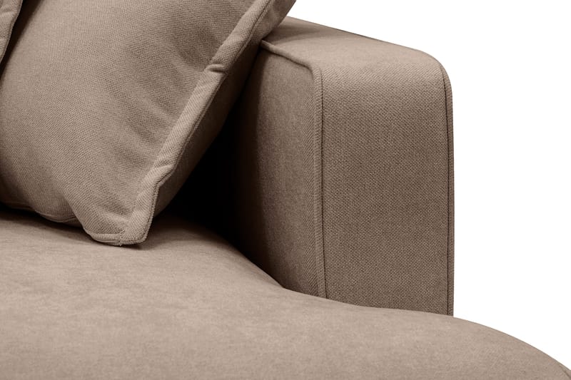 Rossita Lyx 5-seters høyrevendt U-formet ekstra dyp sofa med divan og sjeselong i stoff - Mørkebrun - Møbler - Sofaer - U-sofa