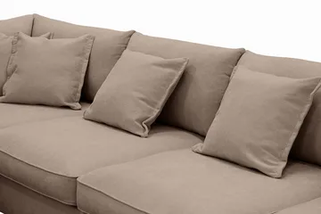 Rossita Lyx 5-seters høyrevendt U-formet ekstra dyp sofa med divan og sjeselong i stoff - Mørkebrun - Møbler - Sofaer - U-sofa