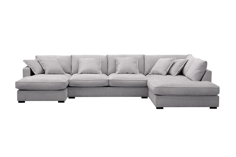 Rossita Lyx 5-seters venstrevendt U-formet ekstra dyp sofa med divan og sjeselong i chenille - Grå - Møbler - Sofaer - U-sofa
