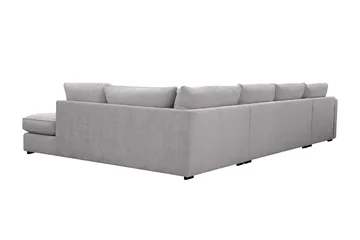 Rossita Lyx 5-seters venstrevendt U-formet ekstra dyp sofa med divan og sjeselong i chenille - Grå - Møbler - Sofaer - U-sofa