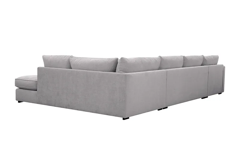 Rossita Lyx 5-seters venstrevendt U-formet ekstra dyp sofa med divan og sjeselong i chenille - Grå - Møbler - Sofaer - U-sofa