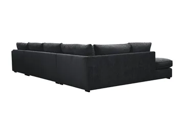 Rossita Lyx 5-seters venstrevendt U-formet ekstra dyp sofa med divan og sjeselong i chenille - Svart - Møbler - Sofaer - U-sofa