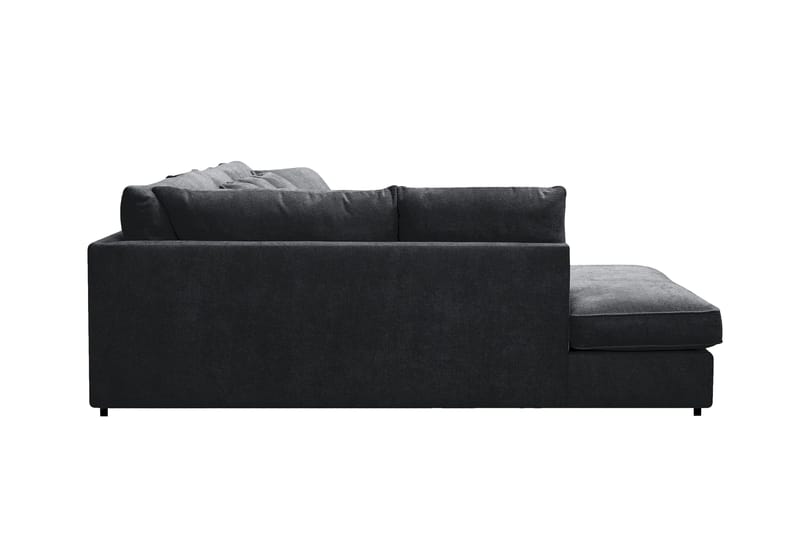 Rossita Lyx 5-seters venstrevendt U-formet ekstra dyp sofa med divan og sjeselong i chenille - Svart - Møbler - Sofaer - U-sofa
