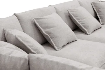 Rossita Lyx 5-seters venstrevendt U-formet ekstra dyp sofa med divan og sjeselong i chenille - Trenza 08, Grå/Brun Chenille - Møbler - Sofaer - U-sofa