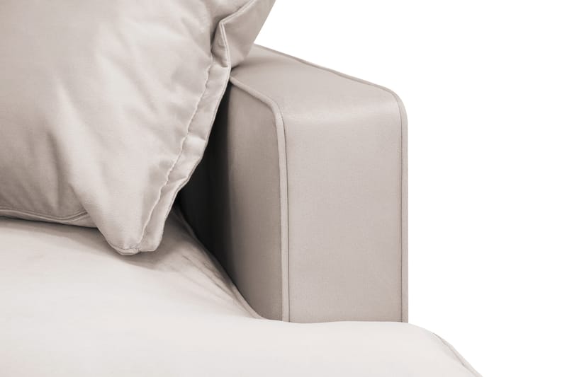 Rossita Lyx 5-seters venstrevendt U-formet ekstra dyp sofa med divan og sjeselong i fløyel - Beige - Møbler - Sofaer - Fløyelssofaer