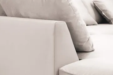 Rossita Lyx 5-seters venstrevendt U-formet ekstra dyp sofa med divan og sjeselong i fløyel - Beige - Møbler - Sofaer - Fløyelssofaer