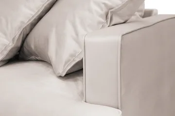 Rossita Lyx 5-seters venstrevendt U-formet ekstra dyp sofa med divan og sjeselong i fløyel - Beige - Møbler - Sofaer - Fløyelssofaer