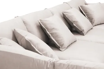 Rossita Lyx 5-seters venstrevendt U-formet ekstra dyp sofa med divan og sjeselong i fløyel - Beige - Møbler - Sofaer - Fløyelssofaer