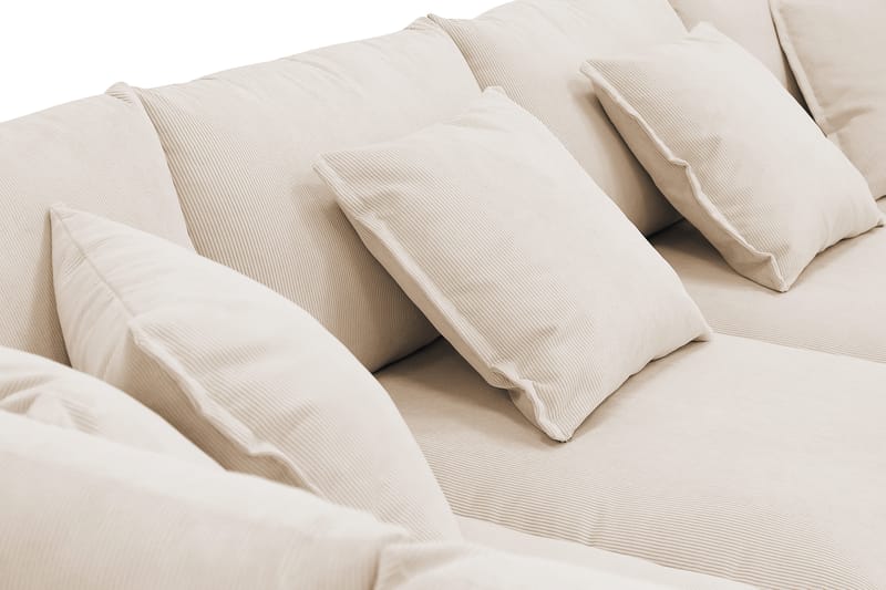 Rossita Lyx 5-seters venstrevendt U-formet ekstra dyp sofa med divan og sjeselong i manchester - Beige - Møbler - Sofaer - U-sofa