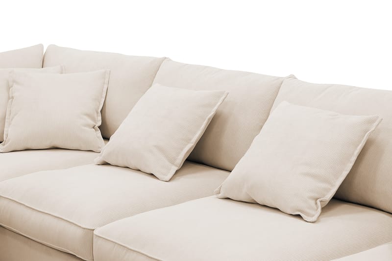 Rossita Lyx 5-seters venstrevendt U-formet ekstra dyp sofa med divan og sjeselong i manchester - Beige - Møbler - Sofaer - U-sofa