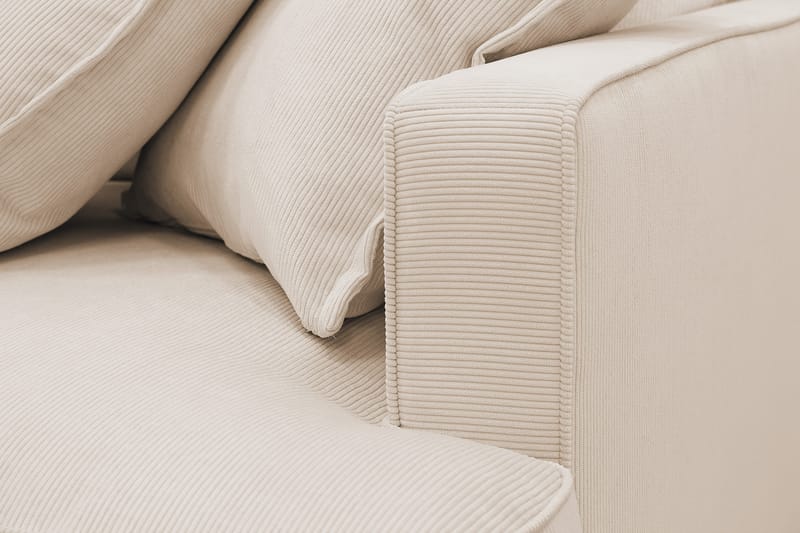Rossita Lyx 5-seters venstrevendt U-formet ekstra dyp sofa med divan og sjeselong i manchester - Beige - Møbler - Sofaer - U-sofa