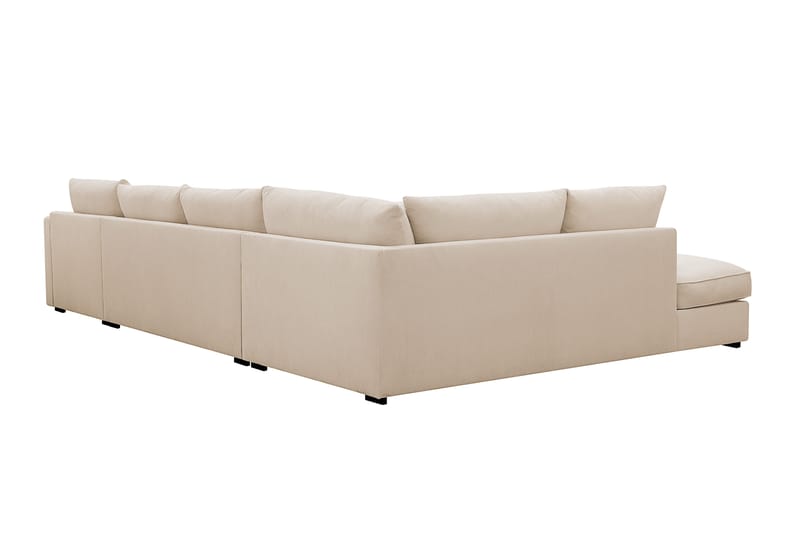Rossita Lyx 5-seters venstrevendt U-formet ekstra dyp sofa med divan og sjeselong i manchester - Beige - Møbler - Sofaer - U-sofa