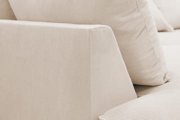 Rossita Lyx 5-seters venstrevendt U-formet ekstra dyp sofa med divan og sjeselong i manchester - Beige - Møbler - Sofaer - U-sofa