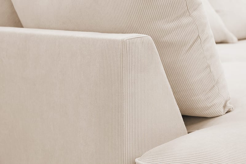 Rossita Lyx 5-seters venstrevendt U-formet ekstra dyp sofa med divan og sjeselong i manchester - Beige - Møbler - Sofaer - U-sofa