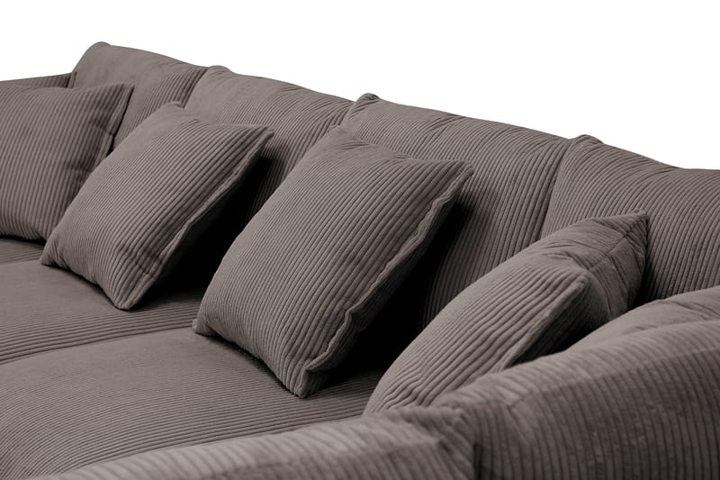 Rossita Lyx 5-seters venstrevendt U-formet ekstra dyp sofa med divan og sjeselong i manchester - Brun - Møbler - Sofaer - U-sofa