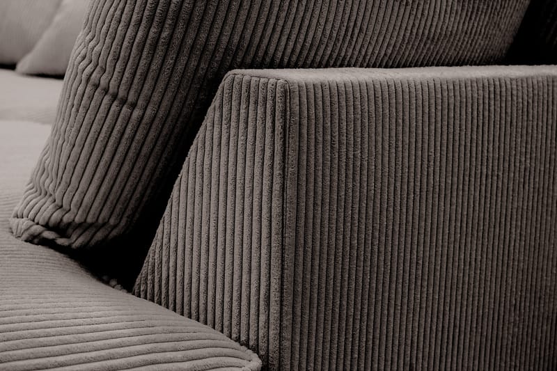 Rossita Lyx 5-seters venstrevendt U-formet ekstra dyp sofa med divan og sjeselong i manchester - Brun - Møbler - Sofaer - U-sofa