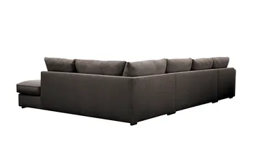 Rossita Lyx 5-seters venstrevendt U-formet ekstra dyp sofa med divan og sjeselong i manchester - Brun - Møbler - Sofaer - U-sofa