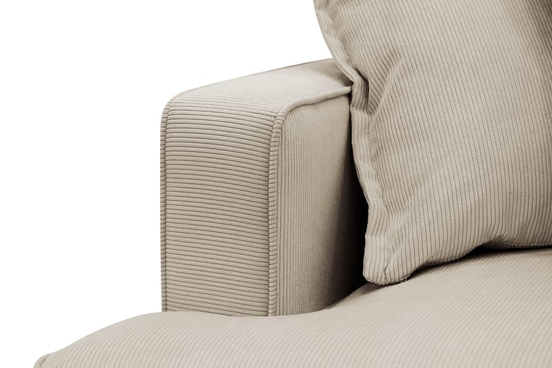 Rossita Lyx 5-seters venstrevendt U-formet ekstra dyp sofa med divan og sjeselong i manchester - Krem - Møbler - Sofaer - U-sofa