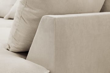 Rossita Lyx 5-seters venstrevendt U-formet ekstra dyp sofa med divan og sjeselong i manchester - Krem - Møbler - Sofaer - U-sofa