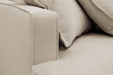 Rossita Lyx 5-seters venstrevendt U-formet ekstra dyp sofa med divan og sjeselong i manchester - Krem - Møbler - Sofaer - U-sofa