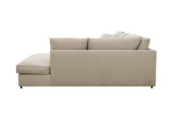 Rossita Lyx 5-seters venstrevendt U-formet ekstra dyp sofa med divan og sjeselong i manchester - Krem - Møbler - Sofaer - U-sofa