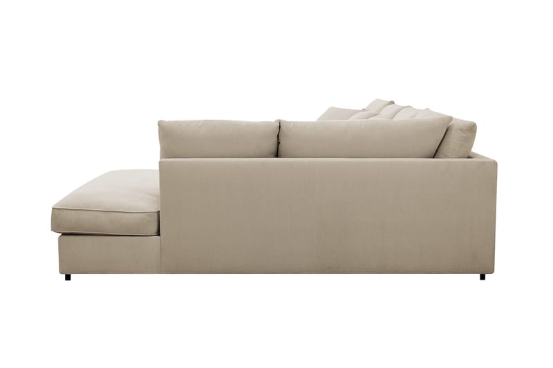 Rossita Lyx 5-seters venstrevendt U-formet ekstra dyp sofa med divan og sjeselong i manchester - Krem - Møbler - Sofaer - U-sofa