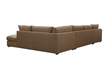 Rossita Lyx 5-seters venstrevendt U-formet ekstra dyp sofa med divan og sjeselong i manchester - Lysebrun - Møbler - Sofaer - U-sofa