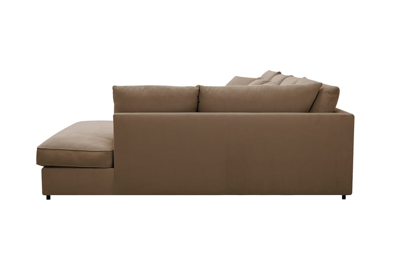 Rossita Lyx 5-seters venstrevendt U-formet ekstra dyp sofa med divan og sjeselong i manchester - Lysebrun - Møbler - Sofaer - U-sofa