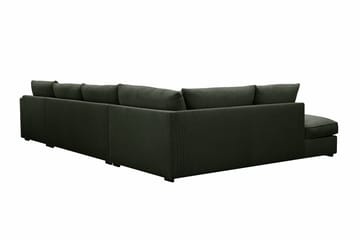 Rossita Lyx 5-seters venstrevendt U-formet ekstra dyp sofa med divan og sjeselong i manchester - Mørkegrønn - Møbler - Sofaer - U-sofa