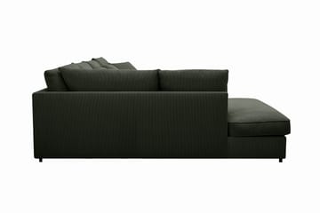 Rossita Lyx 5-seters venstrevendt U-formet ekstra dyp sofa med divan og sjeselong i manchester - Mørkegrønn - Møbler - Sofaer - U-sofa