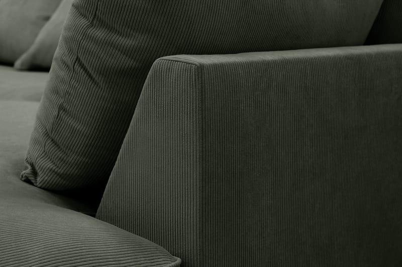 Rossita Lyx 5-seters venstrevendt U-formet ekstra dyp sofa med divan og sjeselong i manchester - Mørkegrønn - Møbler - Sofaer - U-sofa