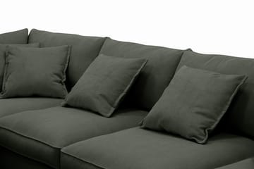 Rossita Lyx 5-seters venstrevendt U-formet ekstra dyp sofa med divan og sjeselong i manchester - Mørkegrønn - Møbler - Sofaer - U-sofa