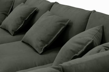Rossita Lyx 5-seters venstrevendt U-formet ekstra dyp sofa med divan og sjeselong i manchester - Mørkegrønn - Møbler - Sofaer - U-sofa