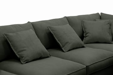 Rossita Lyx 5-seters venstrevendt U-formet ekstra dyp sofa med divan og sjeselong i manchester - Mørkegrønn - Møbler - Sofaer - U-sofa