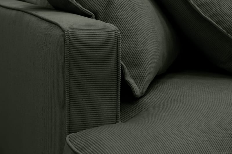 Rossita Lyx 5-seters venstrevendt U-formet ekstra dyp sofa med divan og sjeselong i manchester - Mørkegrønn - Møbler - Sofaer - U-sofa